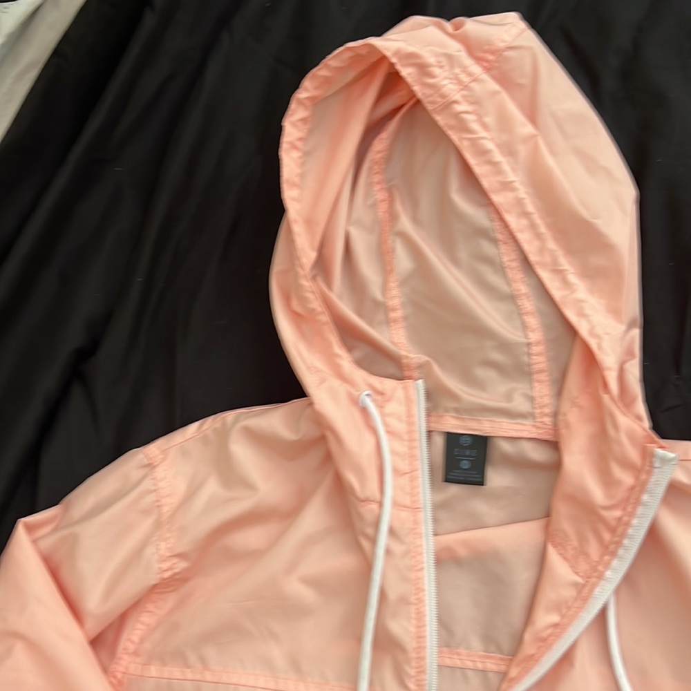 Zine mens M hooded windbreaker, peach colored - Picture 2 of 5